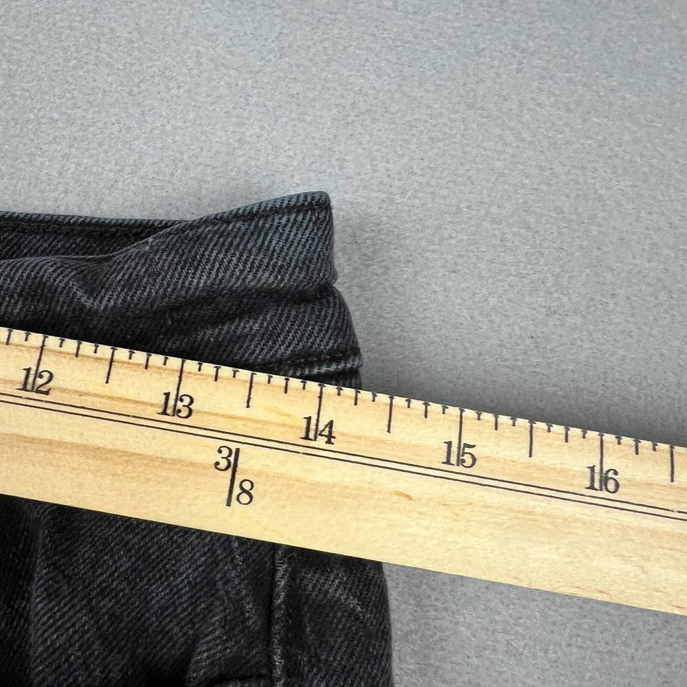 American Eagle Womens 8 Black High Rise Ankle Straight Distressed Jeans Stretch - Picture 9 of 11
